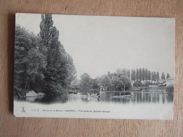 Cpa Bords Marne (94) Creteil. Vue Prise De L'ancien Barrage. Barques Animee