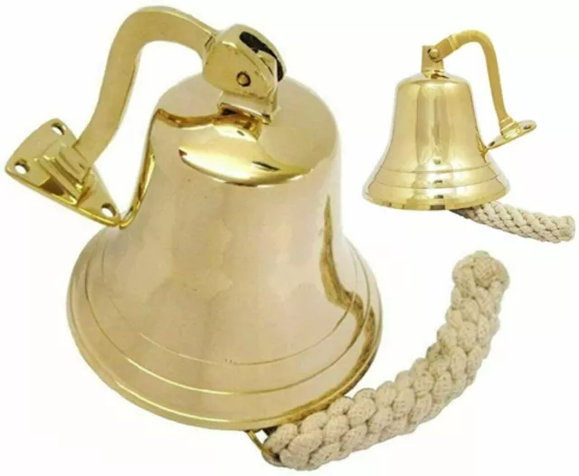 Brass Vintage 6" Ship Bell School,Dinner,Reception,Home Decor Wall Hanging b1