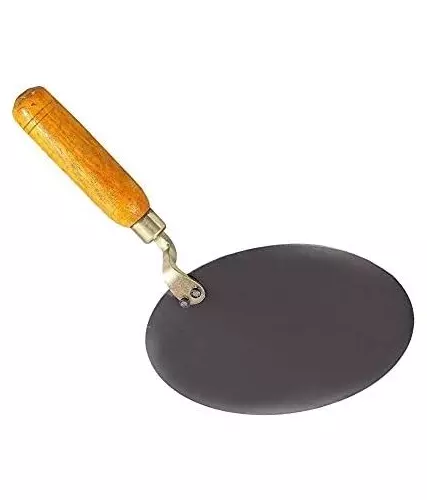 1PC Hierro Tawa para Roti / Chapati - (Tamaño 22.9cm,Peso 900g ) - Mango de