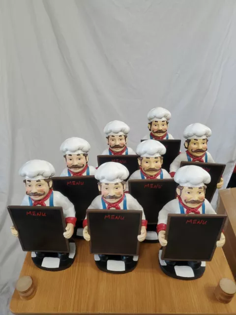 Little Chef Holding Chalkboard restaurant statue