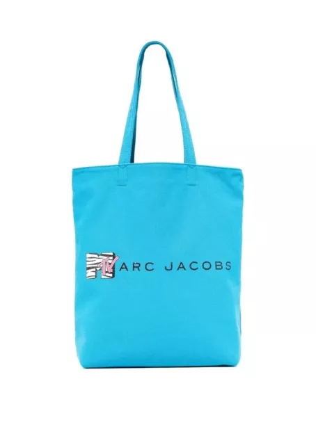 Marc Jacobs MTV  Canvas Tote Bag Blue/ TURQUOISE MULTI, New With Tag 3