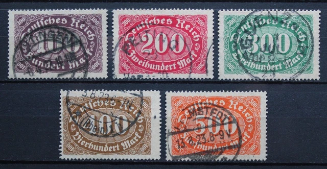 Deutsches Reich MiNr. 219/23 gest. Infla Queroval Wz. 1