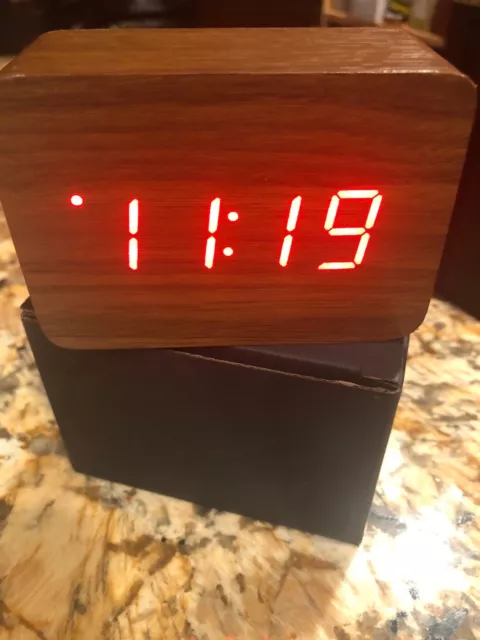 Modern Wooden Wood Digital Alarm Clock