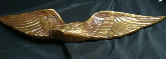 RARE Vintage Solid Brass Flying American Eagle Wall Hanger 29" Wing Span