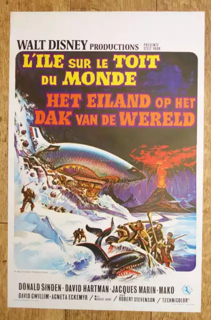 THE ISLAND AT THE TOP OF THE WORLD walt disney original belgian movie poster '74