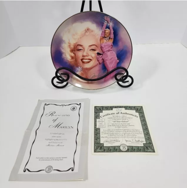 Vintage 90s Bradford Exchange Marilyn Monroe All That Glitters Collectors Plate