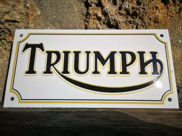 Plaque émaillée TRIUMPH Enamel Sign no Norton Guzzi Ducati Harley Davidson Bmw