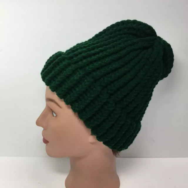 Handmade Crochet Toboggan Knit Beanie Winter cap hat Green