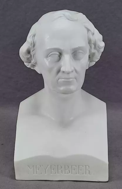 Mid 19th Century German Giacomo Meyerbeer Parian Ware Porcelain Bust