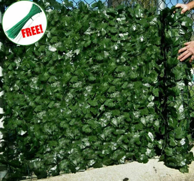 3M Roll Artificial Hedge Garden Fake Ivy Leaf Privacy Fence Screening Wall Panel