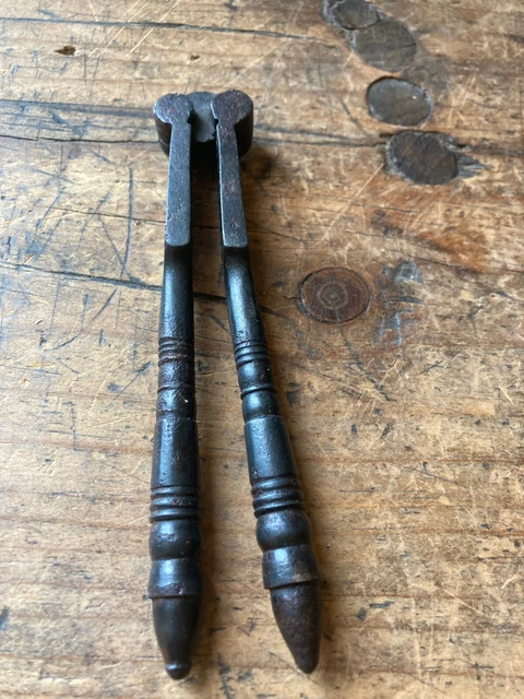 Nice! Antique 18th C Wrought Iron Nutcracker Double Sided Tool