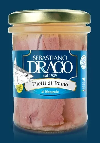 Filetti Di Tonno Drago Al Naturale 1 Bocce In Vetro Da Kg 1,7 Conserve