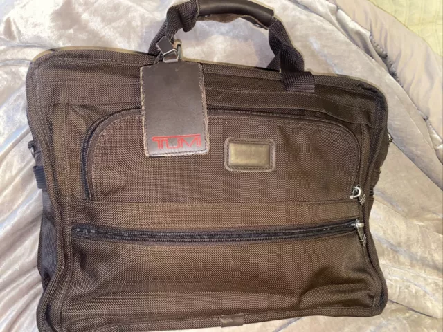 TUMI Brown Ballistic Nylon Carry-On Bag Briefcase Computer Travel Luggage