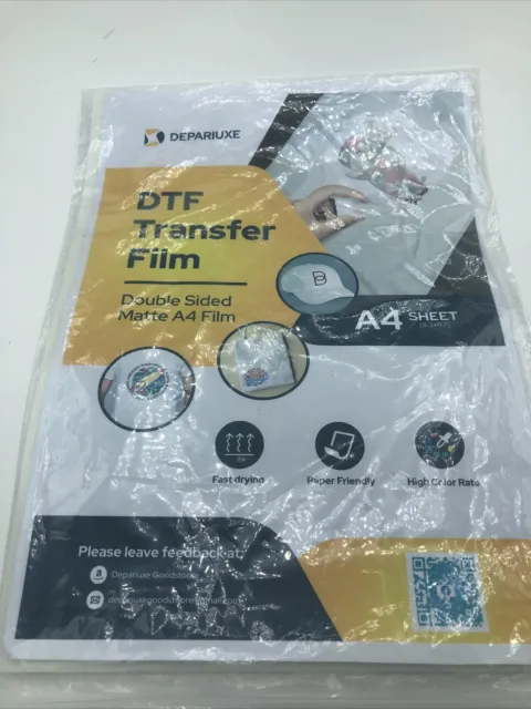 DTF Transfer Film: A4 (8.3" x 11.8") 15 Sheets Premium Double-Sided Matte Finish