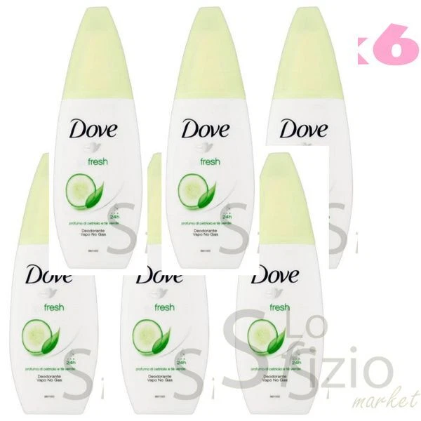 Dove Deodorante Vapo Go Fresh Cetriolo 75Ml X6 Flaconi