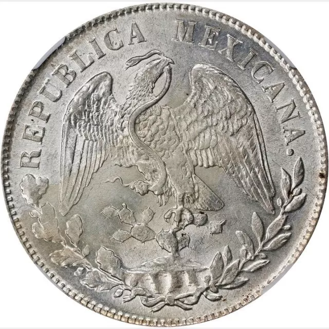 1898 Go RS NGC MS63 MEXICO 1 UN PESO FUERTE SILVER HIGHLY COLLECTED SERIES 3