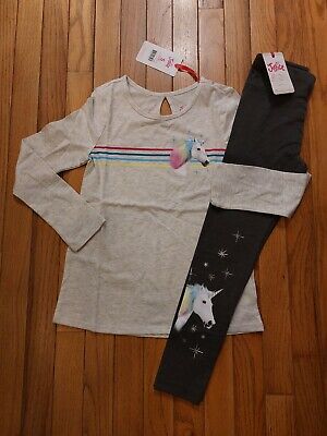 NWT Justice Girls Outfit Unicorn Top/Leggings Size 10