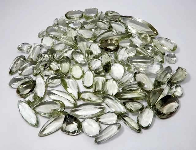 Natural Mixed Shape Green Brazilian Amethyst Eye Clean Loose Gemstone