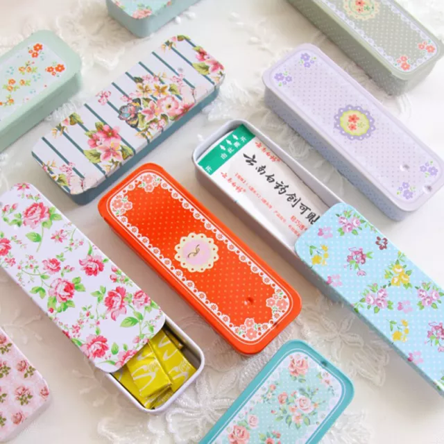 1 PZ contenitore organizzatore gioielli mini scatola floreale portatile in metallo *wl