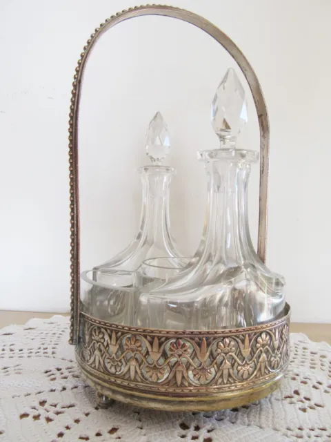 Traumhafte Tischmenage Jugendstil Silber Menage Antik Glas Essig Öl