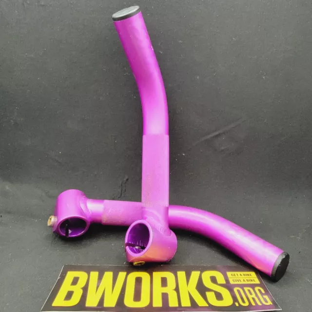 90's Vintage Control Stix Purple Anodized Bar Ends MTB Bike 22.2mm Clamp  h13