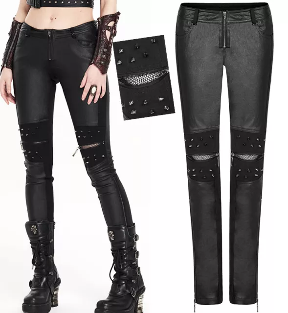 Pantalon clouté jeans cuir gothique métal steampunk rock spike résille PunkRave