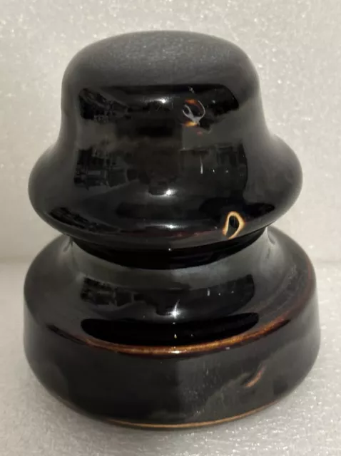Ceramic / Porcelain Insulator - Brown Glaze  - MUSHROOM / TOADSTOOL