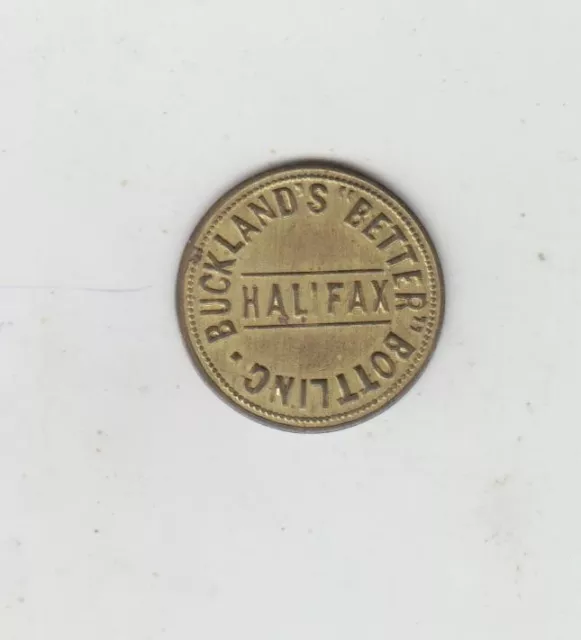 Nice High Grade Vintage Buckland's Better Bottling Halifax 6d Trade Token, 25mm