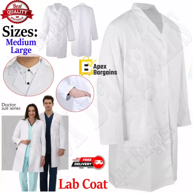 White Lab Coat Hygiene Food Industry Warehouse Laboratory Doctors Medical Coat