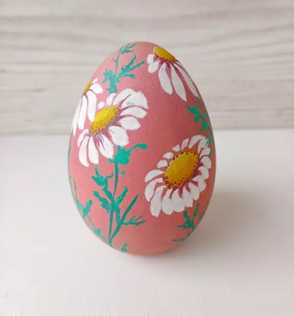 Adorno De Huevo De Pascua Pintado A Mano Huevos De Madera Pintados...