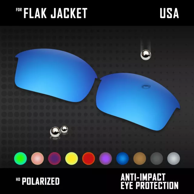 Anti Scratch Polarized Replacement Lenses for-Oakley Flak Jacket Options