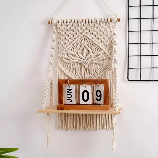 Macrame Wall Hanging Shelf Floating Shelf Boho for Bedroom Living