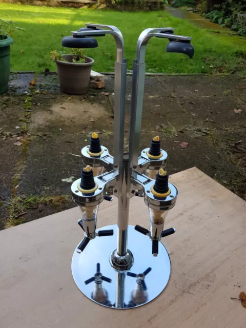 silver self standing drinks optics adjustable holds 4 bottles