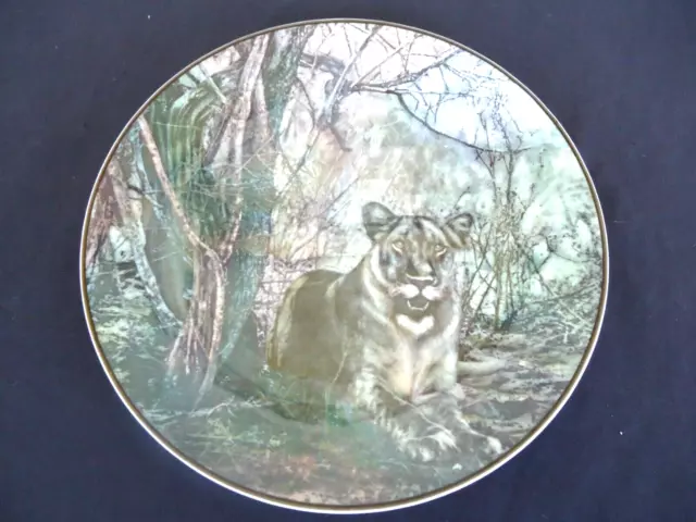 vintage royal doulton cabinet  plate african game reserve lion lioness tc1053