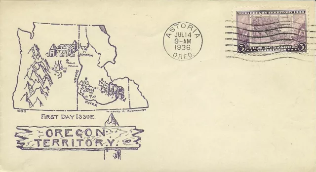 FDC 783 - 3¢ Oregon Territory - 7/14/1936 - Astoria, OR