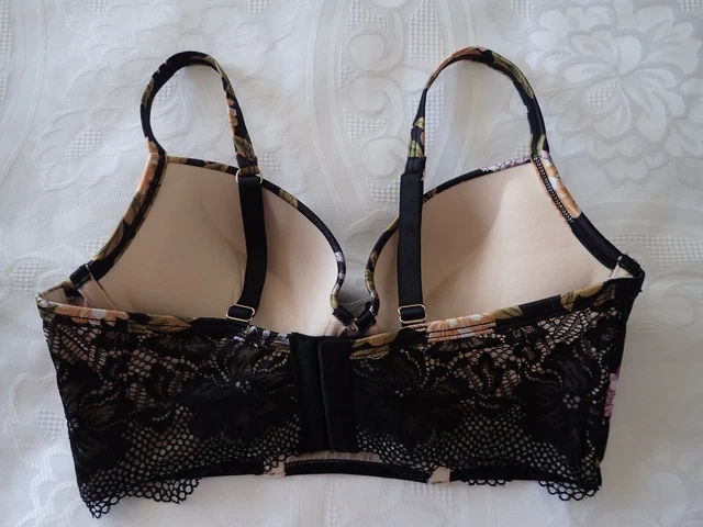 BRAS N THINGS Longline Bra In Size 32C Colour In Black Pink And bras-n-things-longline-bra-in-size-32c-colour-in-black-pink-and