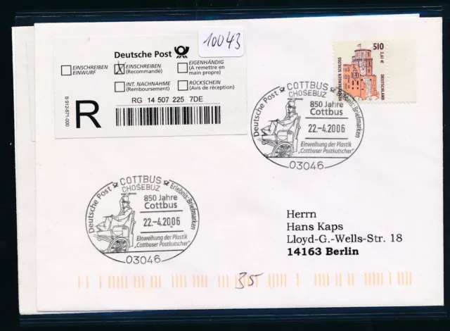 10043) Reco-Brief EF Do-Nominale 51oPF/2,61€ SST Cottbus Einw.Plastik.. 2006