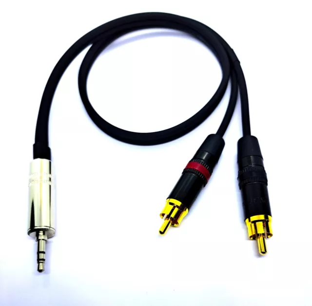 Audiokabel 2 x RCA Neutrik auf Stereo 3,5 mm Miniklinke vers. Längen