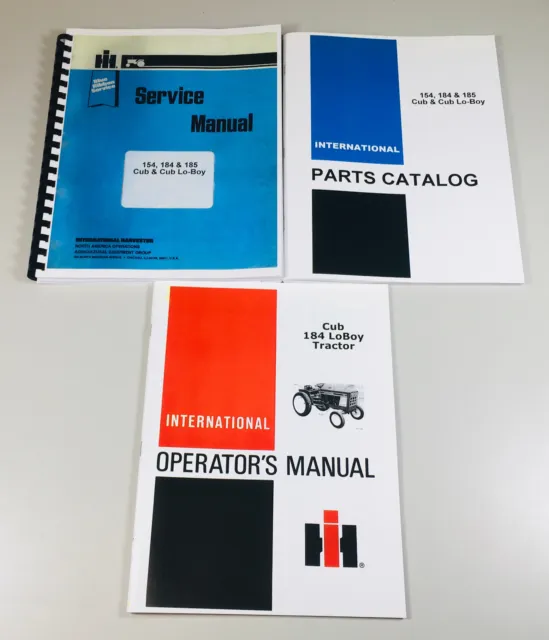 International Cub 184 Lo-Boy Tractor Mower Service Parts Operators Manual Set