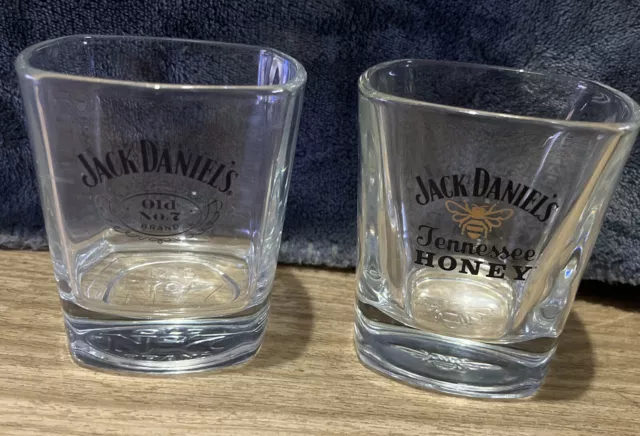 Pair Of Jack Daniels Rocks Glasses - Gift Set Pub Bar Whiskey 2 Two Tumbler