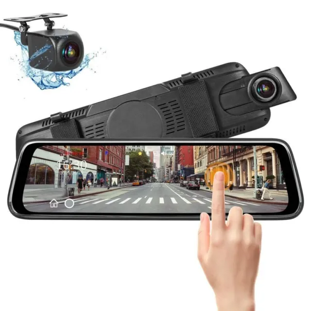 10 Zoll HD Dual Objektiv Auto DVR Dash Cam Front- und Rückspiegel Kamera Videorecorder