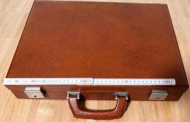 Leder Koffer Reisekoffer Ledertasche Aktenkoffer mit Schlüssel Tasche braun alt