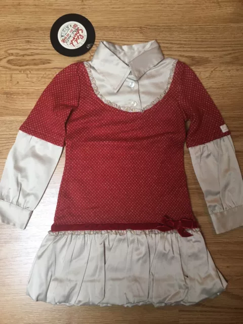 Red Sound Vestito Abito Dress Cerimonia Bambina/Girl Tg.4 Anni