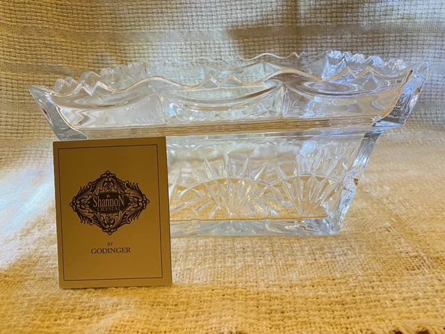Vintage Shannon Freedom Collection 10" Square Bowl 24% Lead Crystal by Godinger 