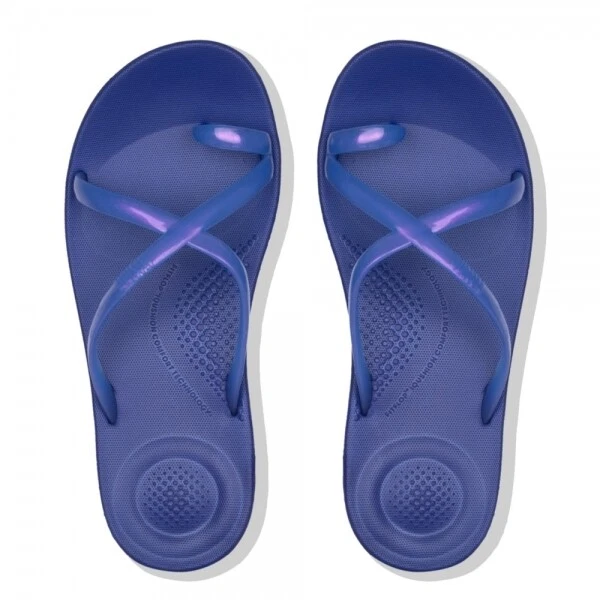 FITFLOP IQUSHION WAVE PEARLISED Ladies Flip Flops Illusion Blue