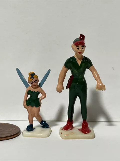 Marx Disneykins Peter Pan & Tinker Bell plastic Walt Disney character figures