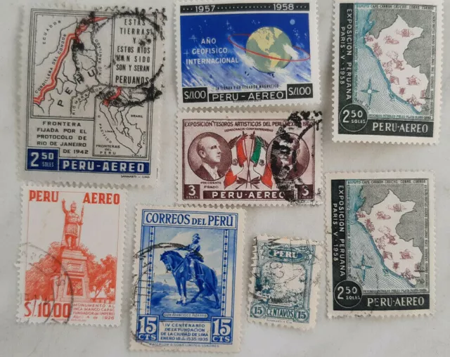 kleines Konvolut alter Briefmarken aus Peru  (Südamerika) um 1930 und jünger !!!