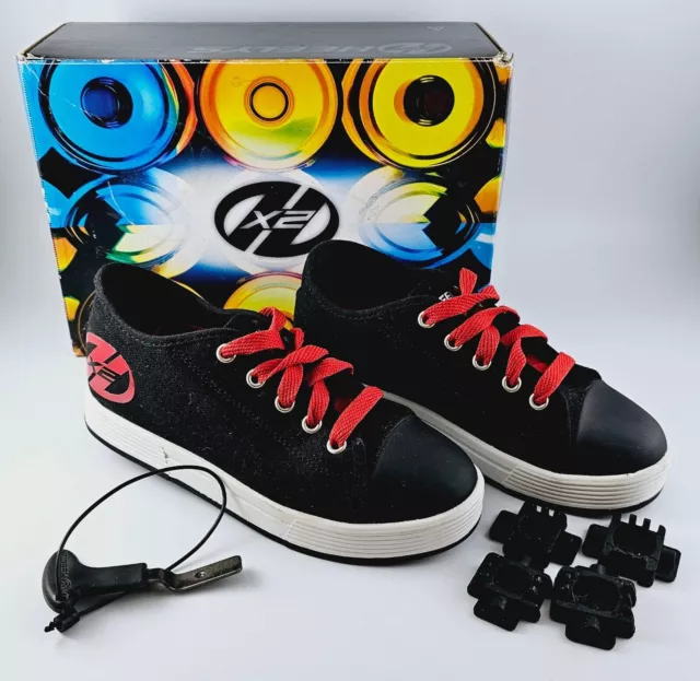 Heelys Fresh X2 schwarz & rot Kinder Rollschuhe Schuhe UK 2 *verpackt*