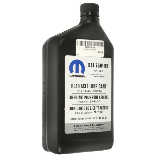 Axle Lubricant Sae 75W-85 For Zf-Elsd Assembly 1L/1.05 Us Qt Mopar 68083381Aa