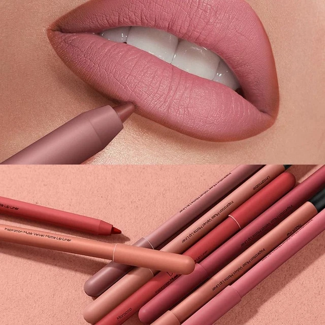 Cosmetic Lipstick Pen Lasting Soft Velvet Lipliner Pencil Matte Lip Liner  Girl